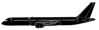 Silhouette image of generic B752 model; specific model in this crash may look slightly different