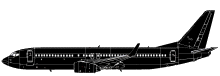 Silhouette image of generic B738 model; specific model in this crash may look slightly different