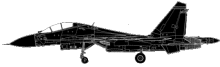 Silhouette image of generic SU27 model; specific model in this crash may look slightly different